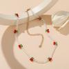 Korean Fashion Kpop Cherry Choker Transparent Beads Women Necklace For Female Pendant Necklaces Party Jewelry Gift