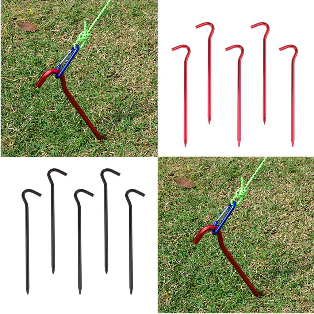 

10pcs Aluminum Tent Stakes Pegs Ground Nails for Camping Awning Canopy 18cm Long 6mm Diameter,