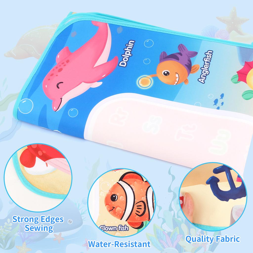 100x80CM Magic Water Drawing Mat Coloring Doodle with Reusable Magic Pens Montessori Painting Board Educational Toys Kids Gifts