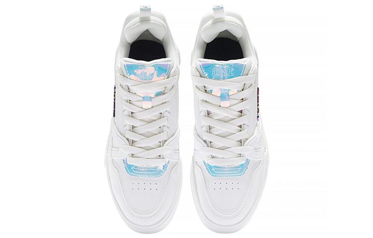 Li Ning 001 BTC Low top Skateboard Shoes Women's White Blue AGCS104-2