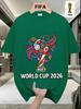FIFA. World Cup Football.Men's Short-sleeved T-shirt with a US-Canada-Mexico Themed Print, Crew Neck Style for Men and Women, Perfect for Holiday Wear
