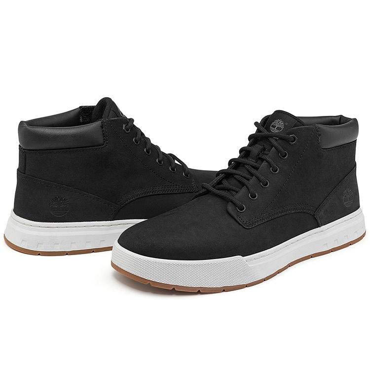 Timberland Maple Grove Wide Fit Leather Chukka Boots 'Black' Men's A5PSGW