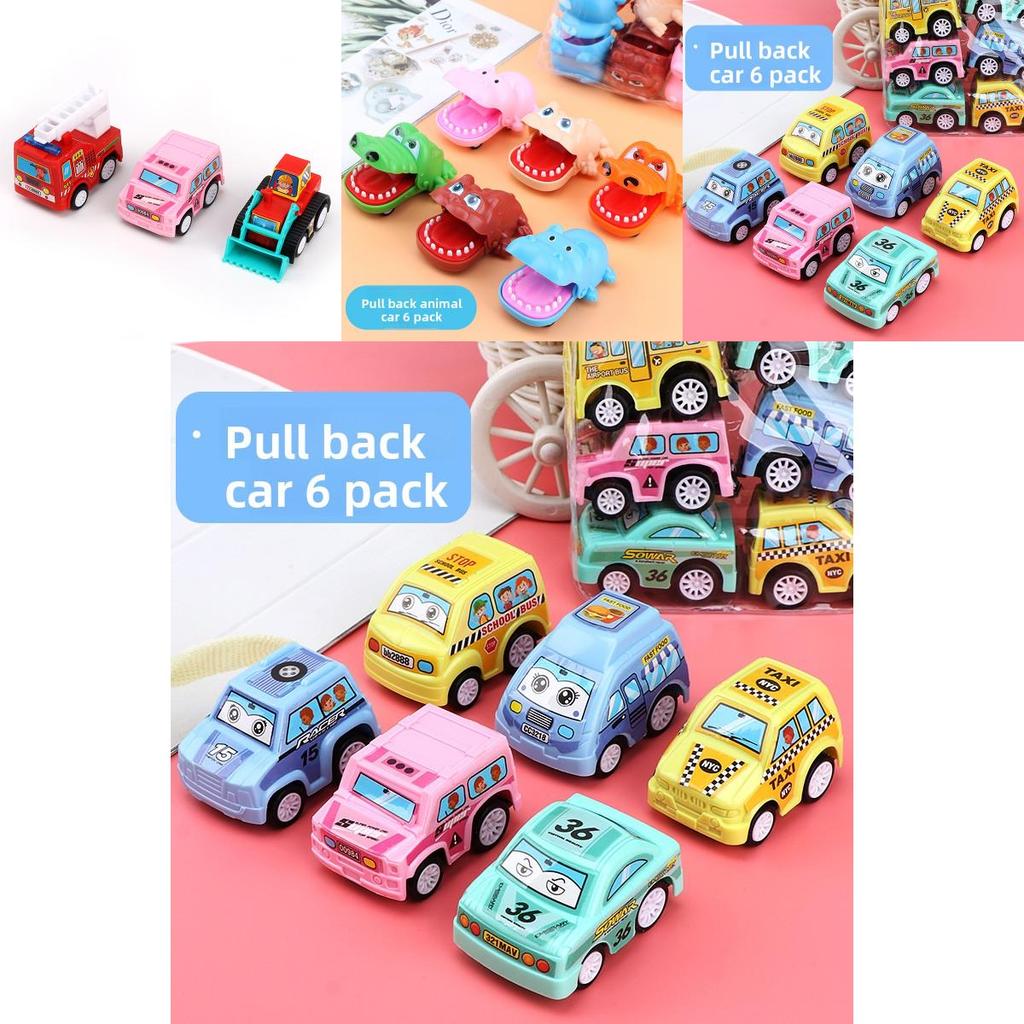 Childrens Pull Back Fire Truck And Engineering Vehicle Set With Cartoon Animal Design For Boys Playroom