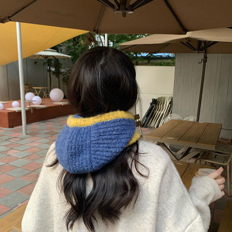 Knitted Balaclava Winter Hat Hooded Button Women's Neck Warmer