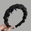 Women French Sparkling Pearl Wavy Headband, High Skull Top Toothed Hair Band, Non-slip External Wear Pressure-Reducing Hair Accessory