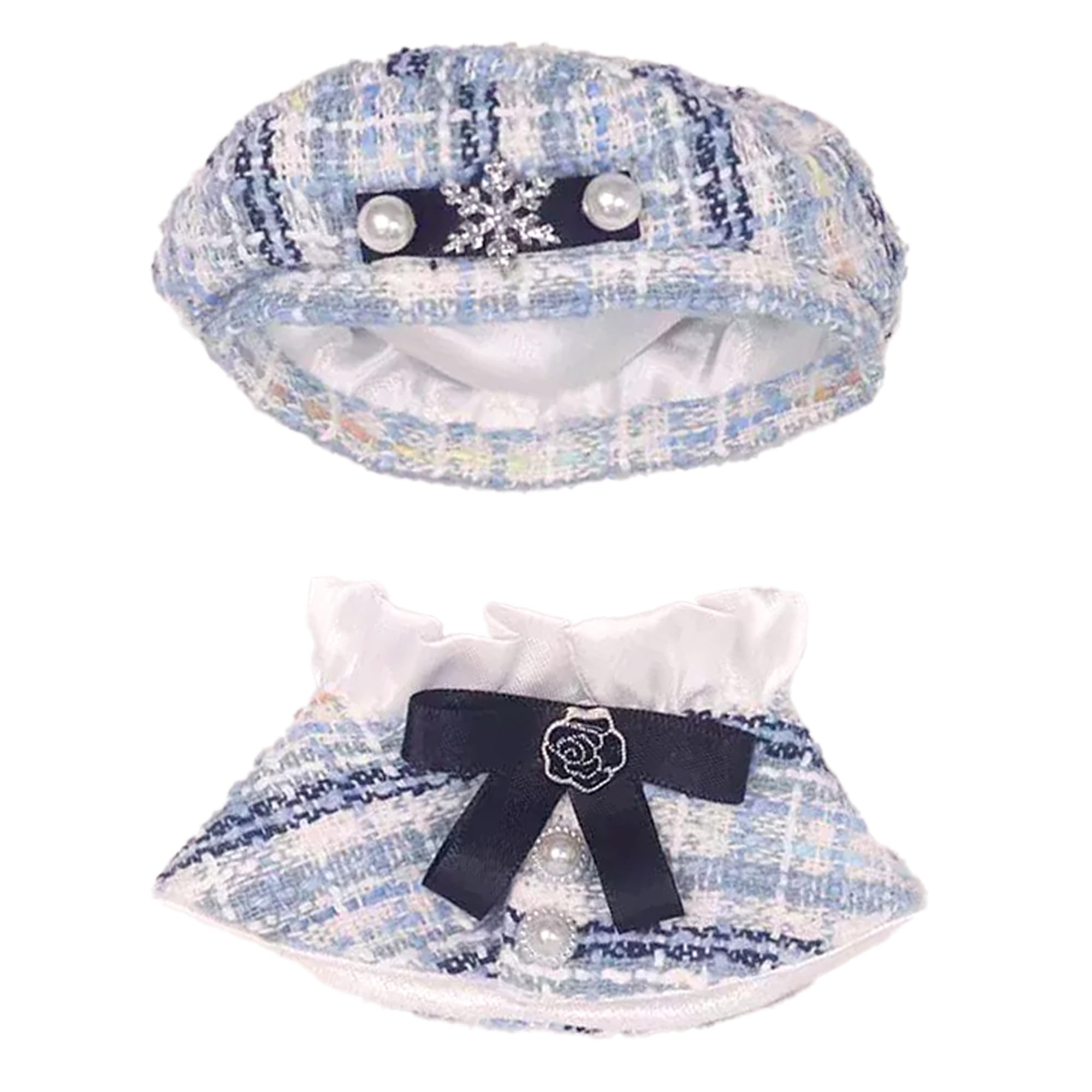 

Tweed Beret Cape for 15cm Dolls Blue and Shawl Set Check Pattern & - Poncho, Hat, Cape, - [Used]