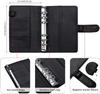 PU Leather Notebook Binder Budget Planner Binder Cover with Binder Pocket Personal Cash Budget Envelopes System 6 Hole Binder Zipper Folder Black Co