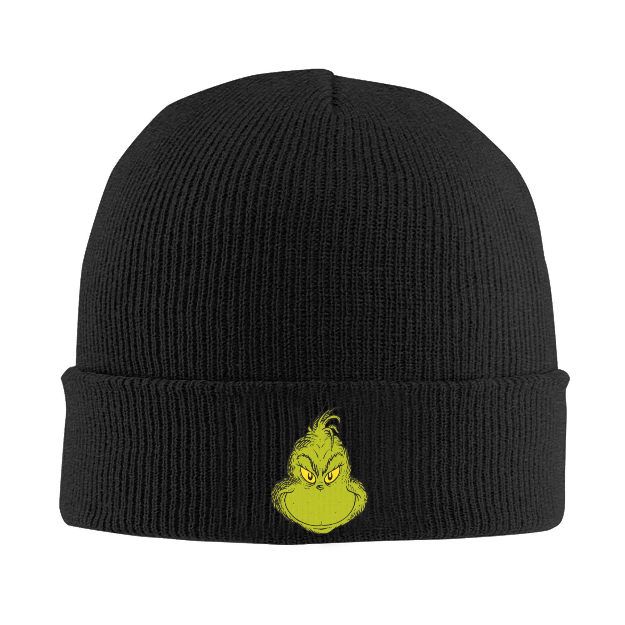 

Christmas-S-Green-S-Grinched Knitted Hat for Women Men Beanies Autumn Winter Hat Acrylic Hip Hop Cap One Size чёрный