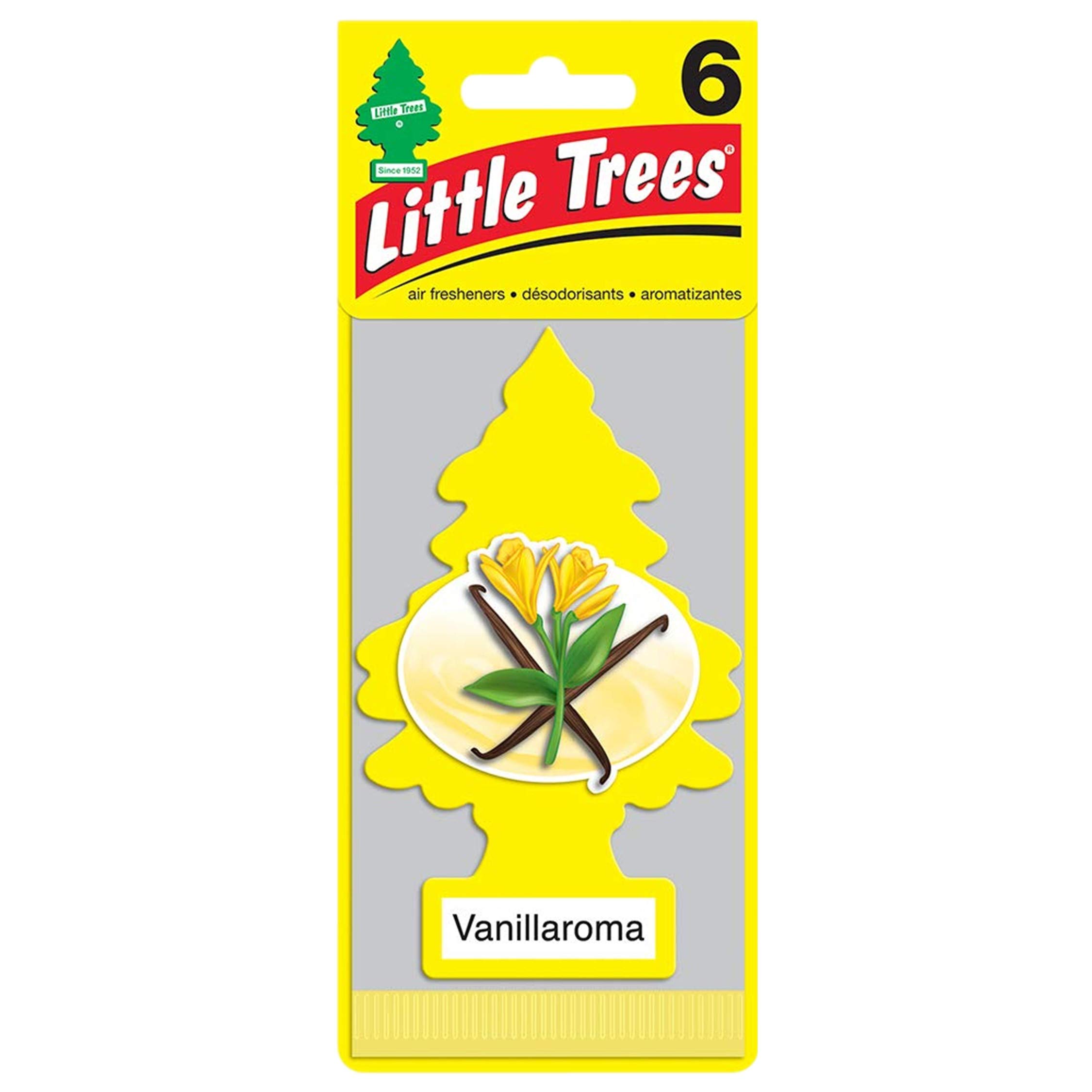 Little Tree Air Freshener [Vanillaroma 6pac] Great value set of 6 pieces жёлтый