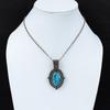 Copper Blue Turquoise Pendant Copper Wire Wrapped Pendant Awesome Gemstone Jewelry Handmade Pendant Copper Wire Wrap Jewelry Gift For Mother