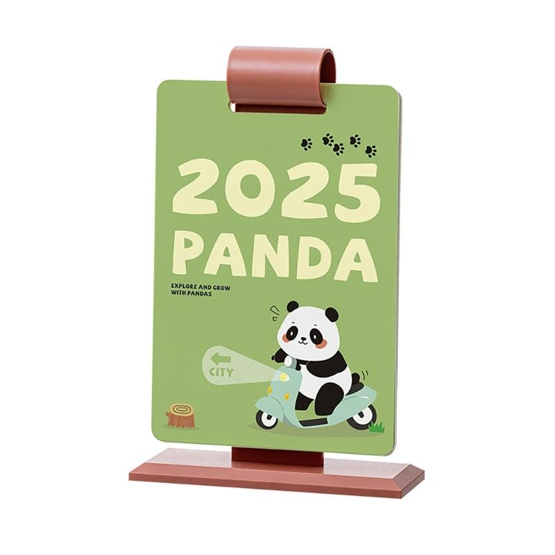 2025 Desk Calendar Year Calendar Cartoon Panda Calendar Lovely Animal Calendar Standing Calendar Desktop Calendar кирпич красный