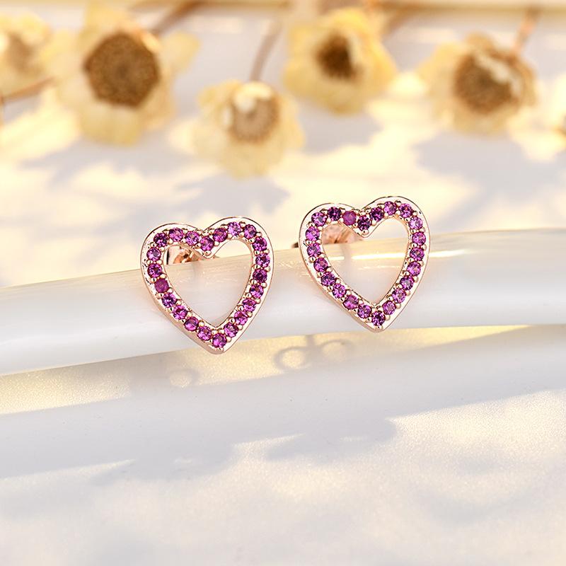 925 Sterling Silver Cross Stud Earrings For Women High Quality Exquisite Student Girlfriend Jewelry Accessories Heart GiftGood product