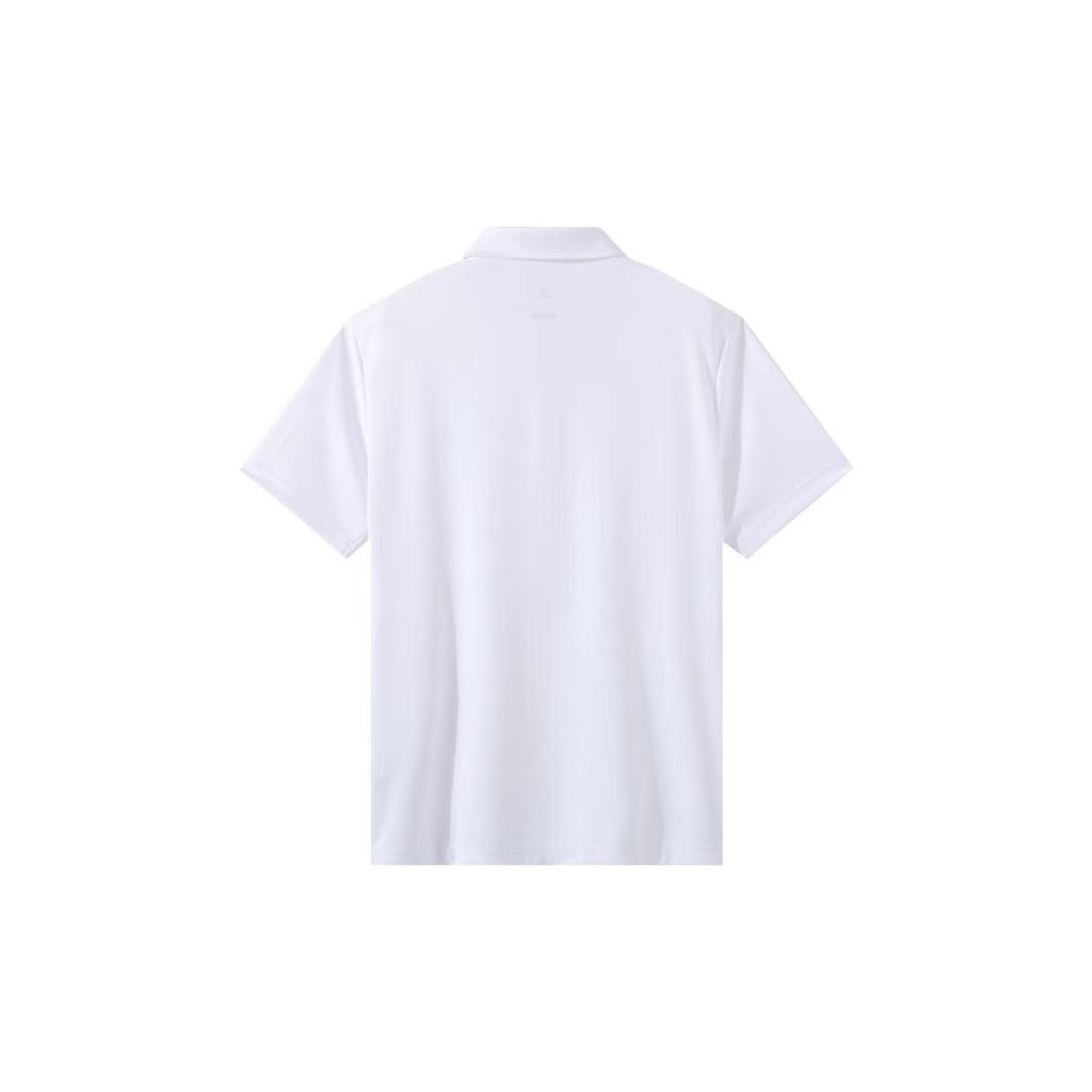 Peak Logo Print Simple Casual Sports Outdoor Versatile Basic Youth Short Sleeve Polo Shirt Unisex Polo Shirts White PK-65321