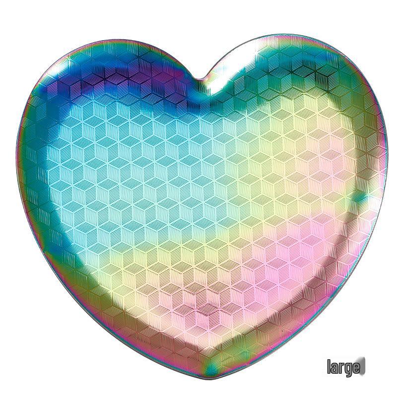 Nordic Korean-Style Stainless Steel Heart-Shaped Tray for Jewelry, Decor, and Desserts