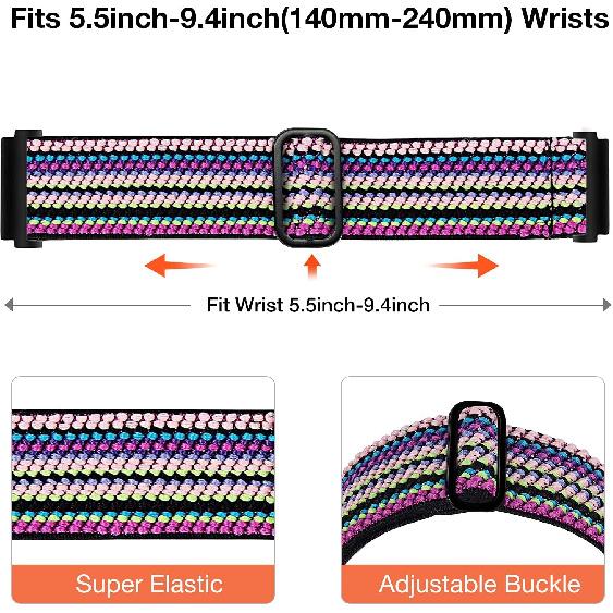 20mm Stretchy Band Compatible with Samsung Galaxy Watch 5/4/6 40mm 44mm/Watch 5 Pro 45mm/Watch 4 Classic 42mm 46mm/Watch 3 41mm/Galaxy Watch