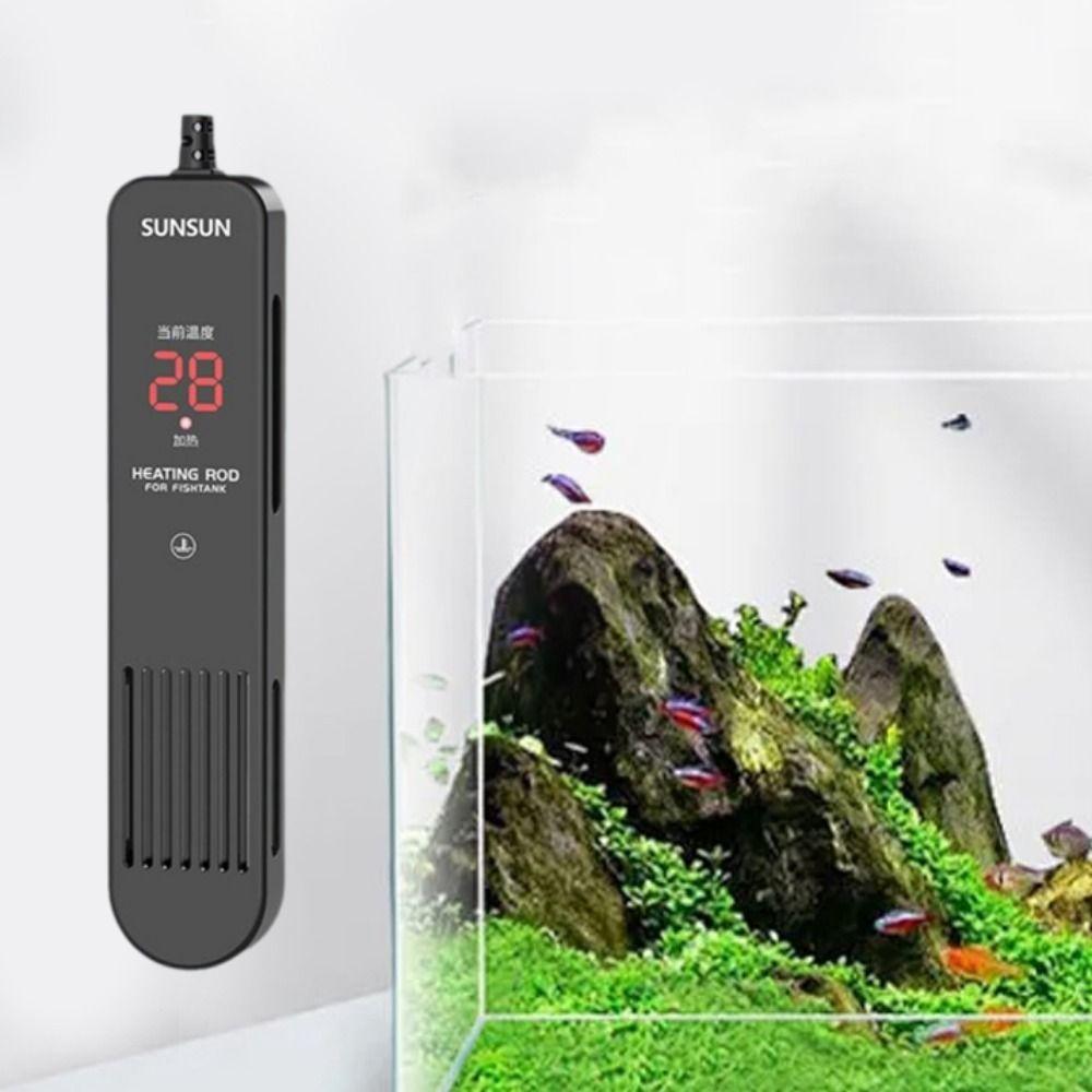 LCD Display Digital Fish Tank Heating Rod Adjustable Water Heating Rod  for Turtle Feeding