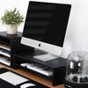 FITUEYES Wooden Desktop Stand with Monitor and Keyboard 540mm DT205401WB Two-Tier Storage, Wide, Black,