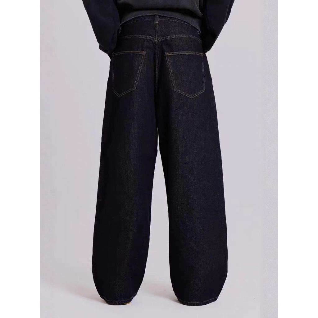 LUXEON American-style Street Letter Printed Jeans, Straight-leg Trendy Brand Loose Denim Pants