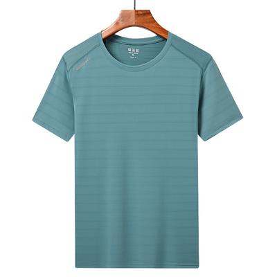 Summer Ice Silk Short Sleeve T-shirt Men's Summer Wear Thin Casual Loose Fit Sports Quick Drying Shirt