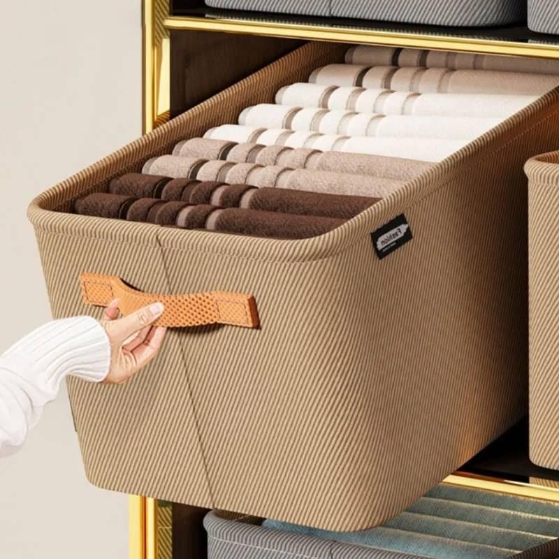 Modern Minimalist Fabric Storage Bin With Foldable Design For Clothing And Toy Organization