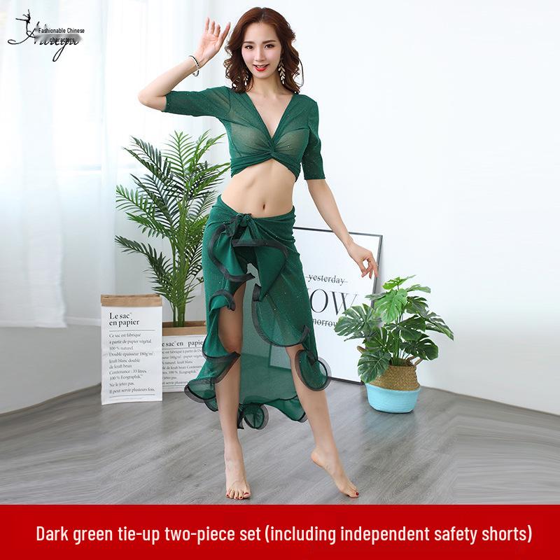 Huayu Belly Dance Practice Set: Hip Scarf Skirt for Women - Spring/Summer