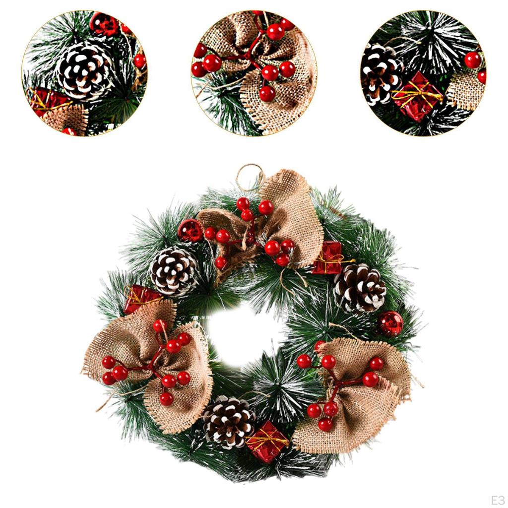 Artificial Christmas Wreath Party Decoration Garland 32cm Front Door Xmas
