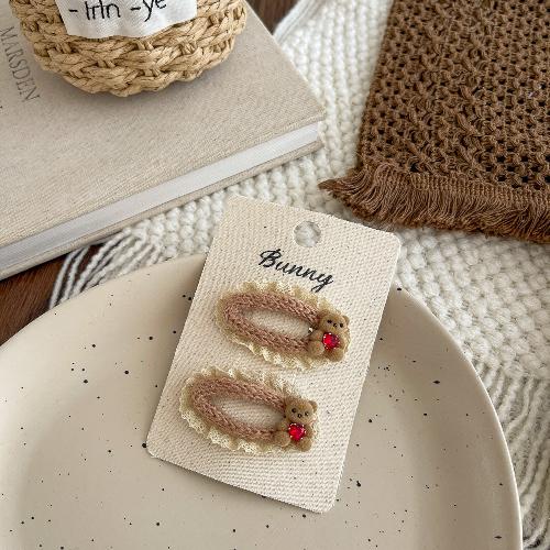 Cartoon Embroidery Children's Hairpin Cute Mushroom Girl Bangs Side Clip Hairpin Hair Clip Kids Hair Accessories Headwear