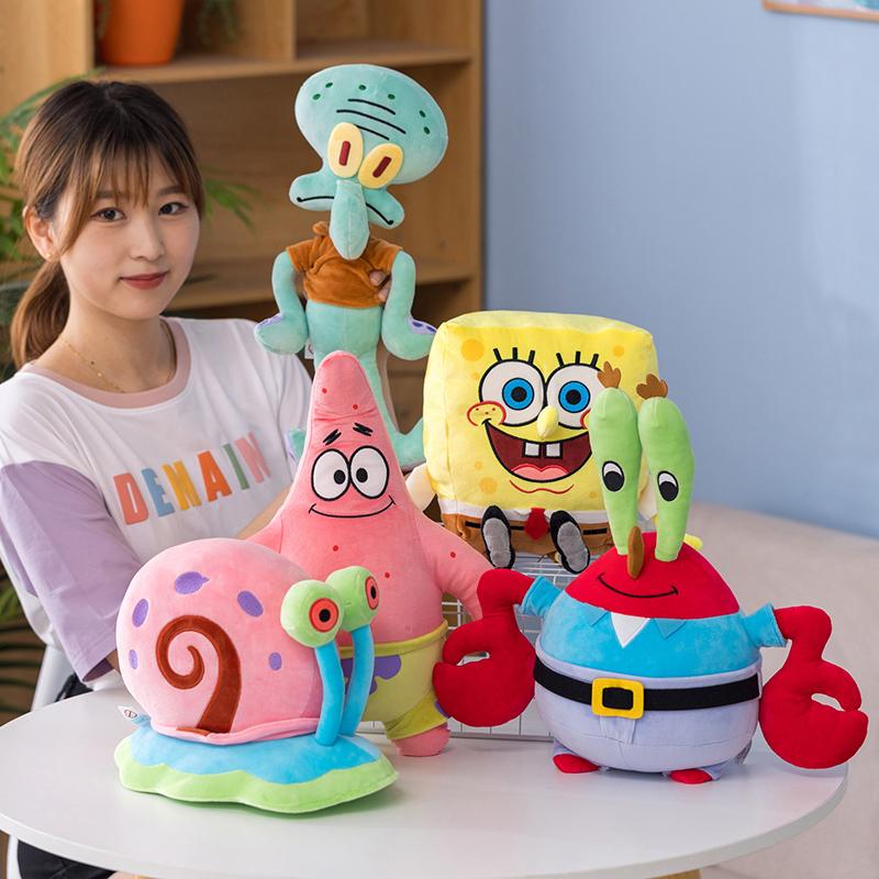 Anime Spongebob Squarepants Patrick Star Squidward Eugene H. Krabs Gary Kawaii Cartoon Stuffed Plush Toys Birthday Gift For Kid