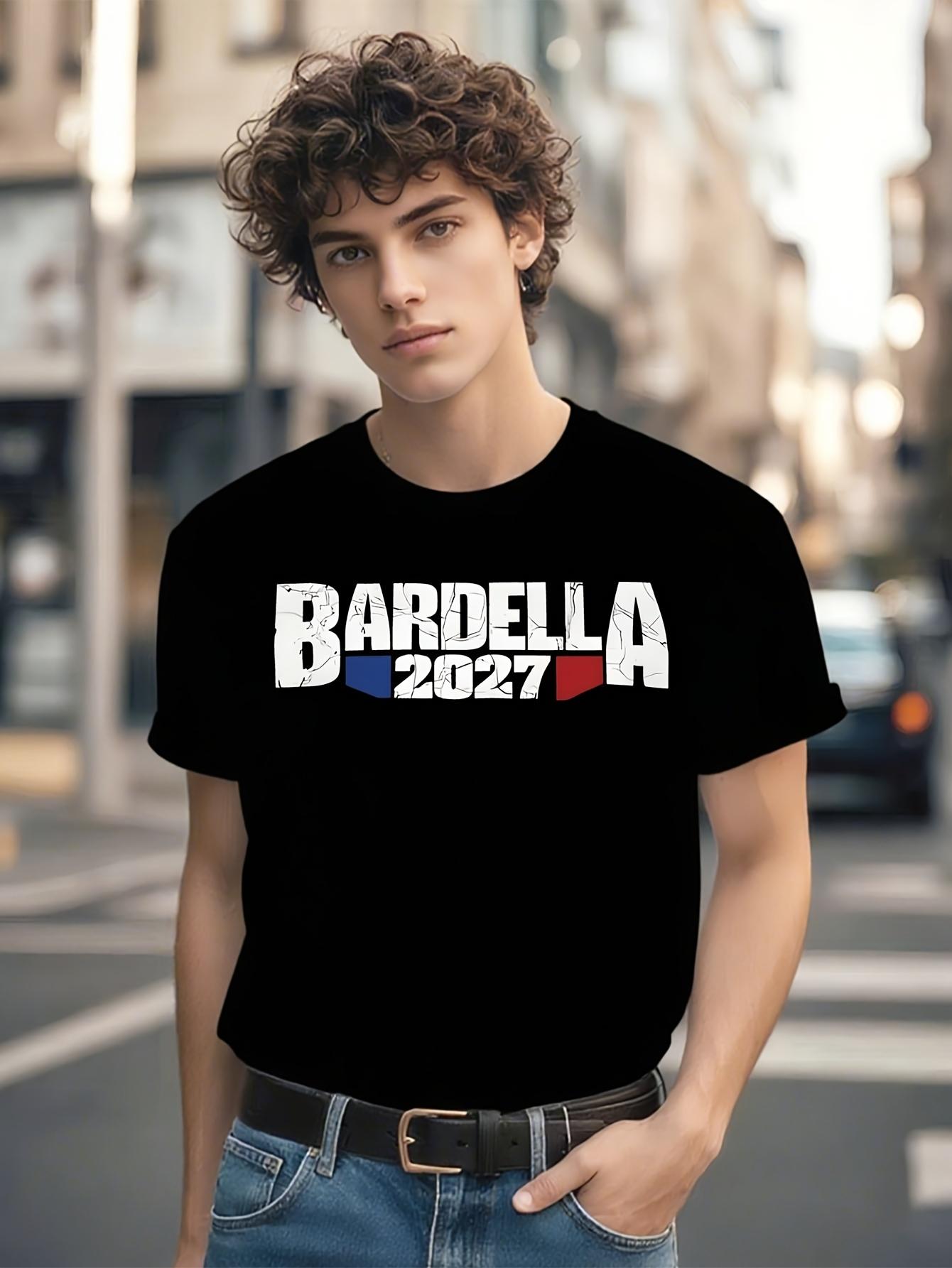 Bardella 2027 Retro Tshirt - Black Vintage French Text Tee XL