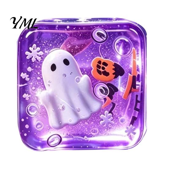 Stress Relief Toy for Halloween Christmas, Anxiety Reduction Ice Cube Squeeze Clear Fidget Toy, Slow Rising Sensory Holiday Gift