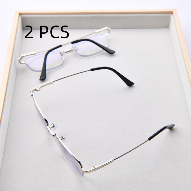 2Pcs Suit Fashion Multifocal Reading Glasses For Men Women New Trend Square Presbyopia With Far Sight Unisex Vintage Hyperopia E