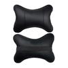 1pc Car Neck Pillow Both Side Pu Leather Headrest For Head Pain Relief Filled Fiber Black And Red Line Car Pillow 28x18x9cm