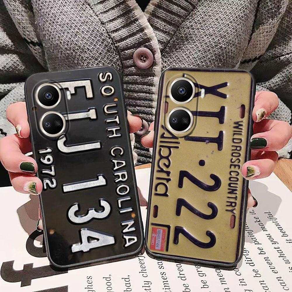 Vintage Classic License Plate Case For HUAWEI NOVA Y70 3I 7I 8I 9SE P30 Y9 HONOR 8X 9X 20 90 X5 X6B X7A X7B X8B X9 X9B X9A Case