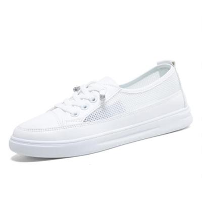 Low Platform Women Sneakers Sprots Shoes 2024 Fashion Spring Summer Casual White Shoes Breathable Comfortable Lace Up Flats