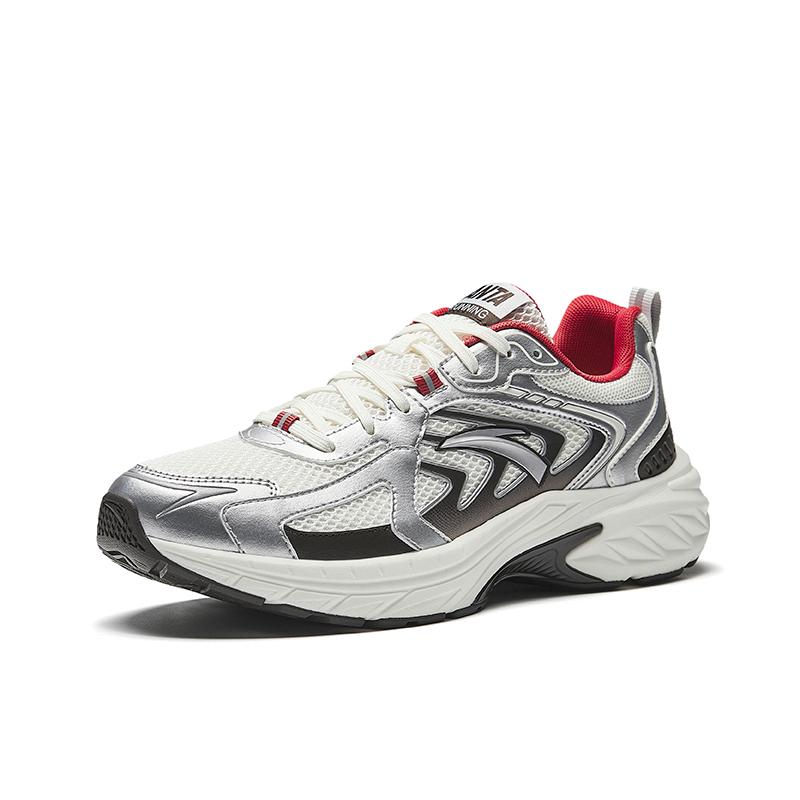 Anta AT959 Trendy Retro Sports Height Increasing Lightweight Breathable Low Top Casual Running Shoes Men sneaker Silver 912525597-1