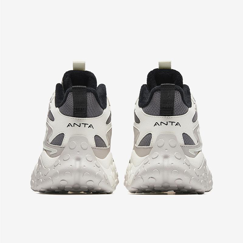 Anta Kids Panstone Trendy Fashion Thickened Non-Slip Wear-Resistant Low-Top Casual Shoes Kids casual shoes Gray White A12446922-3