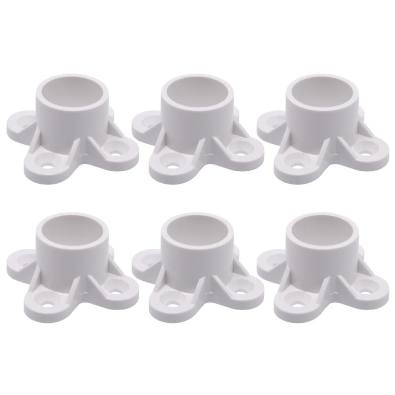 Plastic Flange Caps PVC Pipe End Caps with Screw Holes Flange Connectors Set for Furniture Feet & Storage Rack Projects
