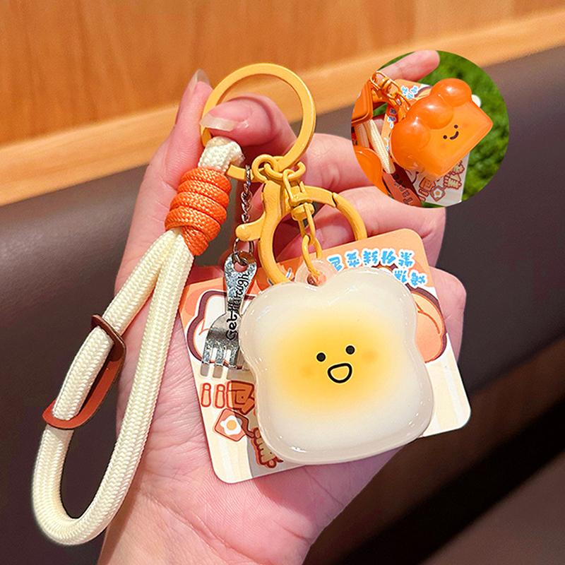 

Roast Bread Detect Uv Color Change Bread Pendant Cartoon Funny Roast Bread Keyring