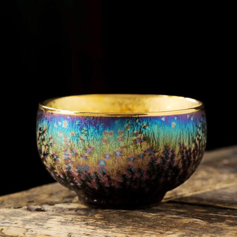 Cha Xun Iridescent Gold Tenmoku Jian Ware Teacup