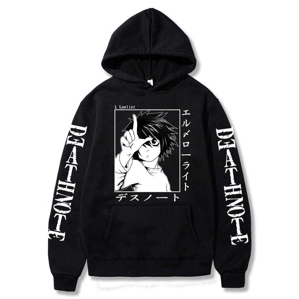 2025 Hot Death Note Hoodies Men Women Funny Japanese Anime Streetwear Harajuku Graphic Sweatshirts Unisex Tops Male