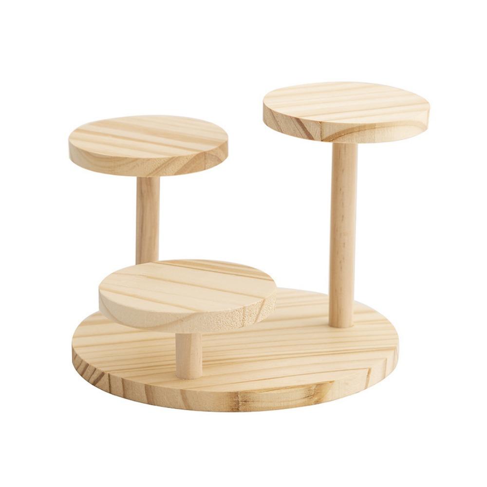 

Креативная деревянная стойка для демонстрации из цельного дерева, прочная стойка для ювелирных изделий из трех полок, устойчивая настольная стойка для демонстрации ювелирных изделий, аксессуары