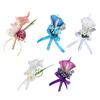 Wedding Boutonniere Featuring Calla Lily Design for Groom Formal Wear Plastic Floral Lapel Accessory for Ceremony and For party