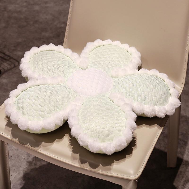 Cross-Border Ice Silk Velvet Flower Seat & Sofa Cushion