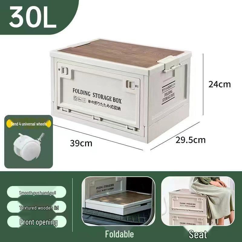 Black Outdoor Camping & Storage Folding Box - Industrial Style for Car Trunk