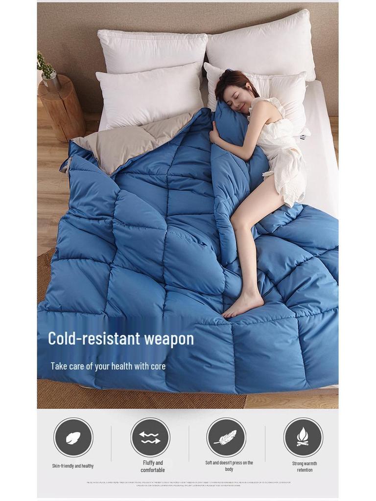 Feather Velvet Quilt: Breathable Comforter for All Seasons - Ideal for Dorms, Hotels, and Guest Houses