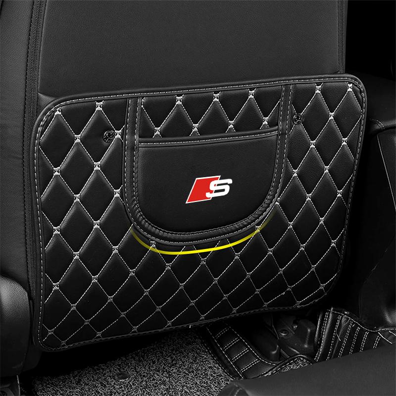 Car Seat Back Storage Protective Pad Prevent Kick Mat for Audi C5 C6 C7 A4 B6 B8 B7 A6 A3 A5 Q3 Q5 Q7 8P S3 S5 S1 S4 S2 RS3 RS4 RS5 RS6 RS8