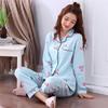 Korean Style Women's Long Sleeve Cardigan and Pajama Set for Spring, Autumn, and Winter Home Wear