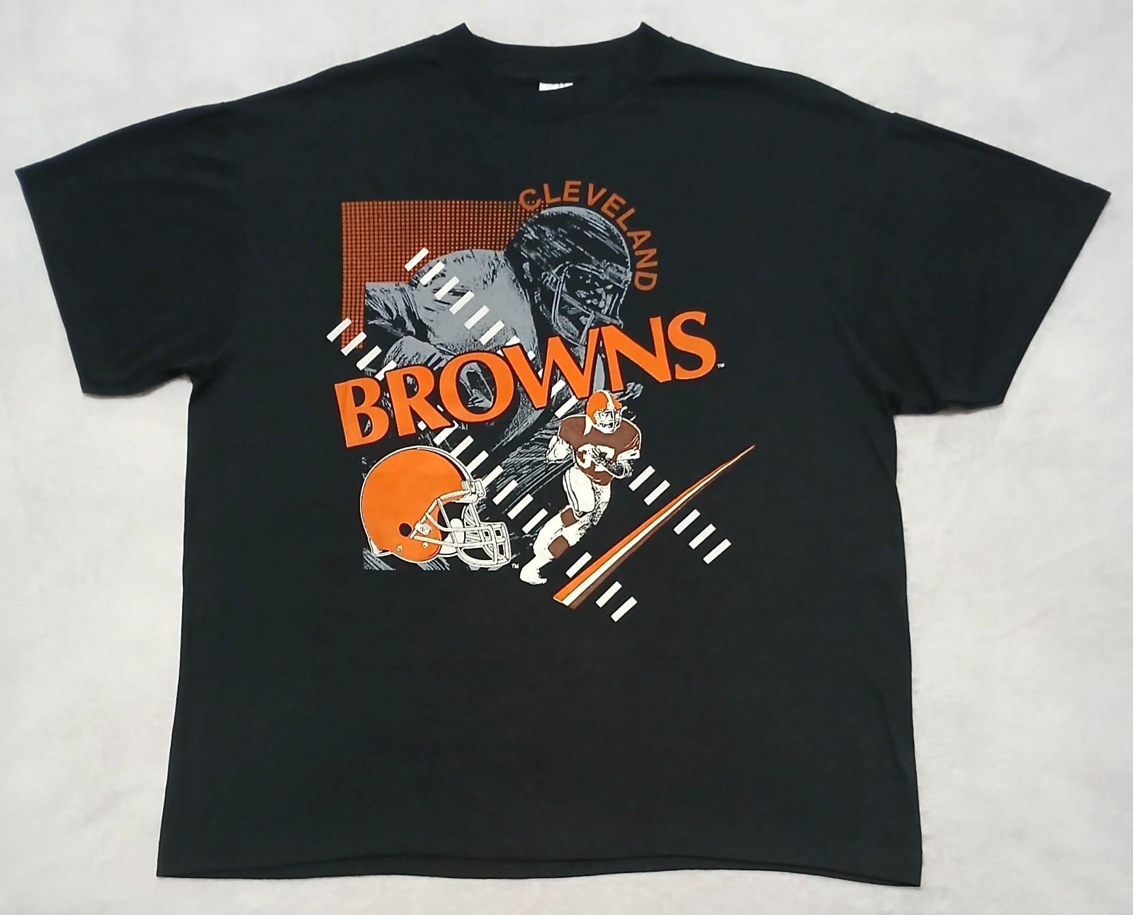 Vintage Cleveland Browns T-Shirt L / XL Trench 80 s NFL Football Brand New READ M