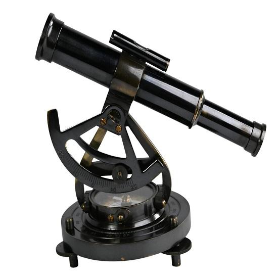 Brass Alidade Telescope with Compass Nautical Maritime Decor