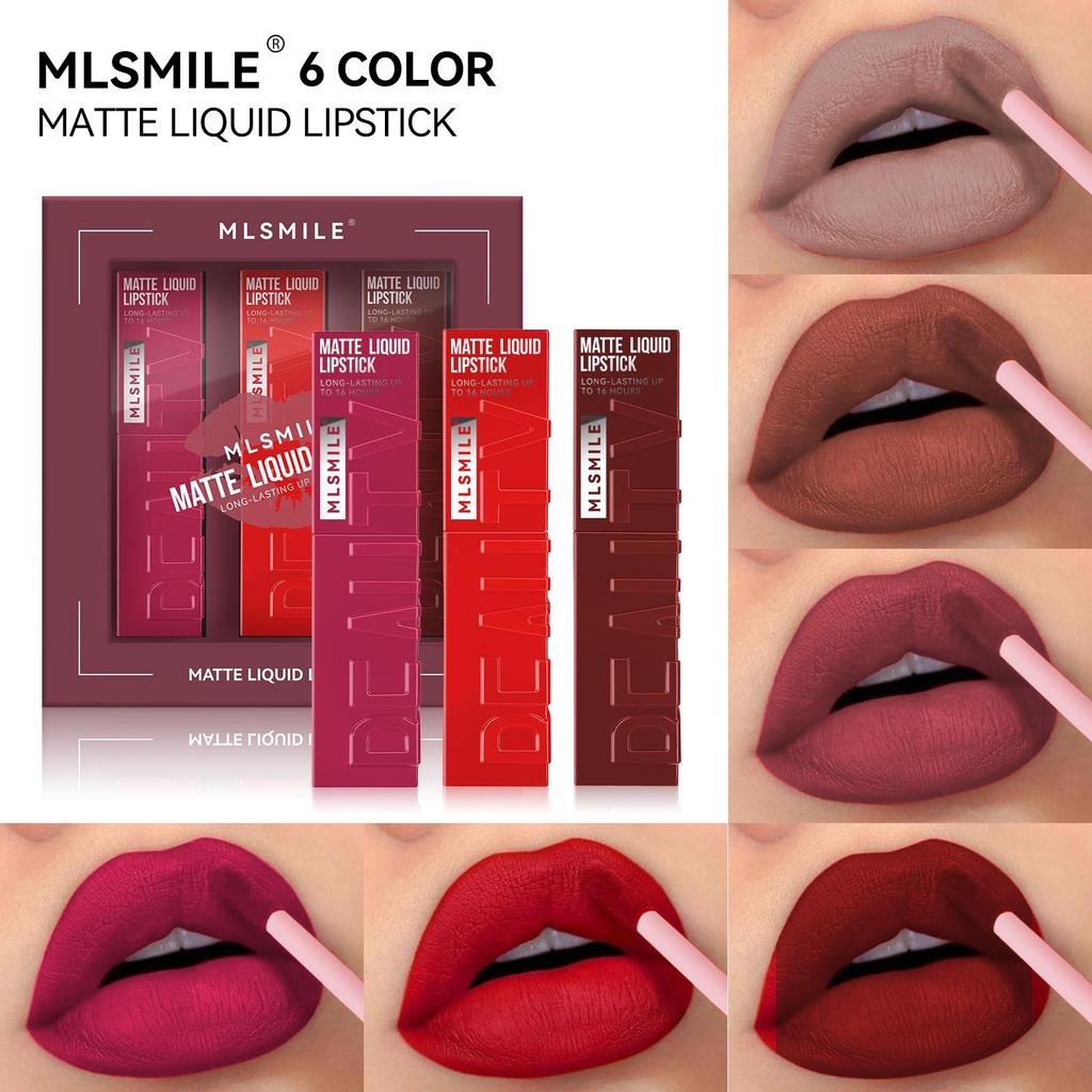 Matte Velvet Long-lasting Lip Gloss Set: Waterproof & Non-stick, Hot European/American Style
